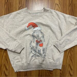 American Eagle Max Grinch Christmas Crewneck
Sweatshirt Size Medium Santa Hat